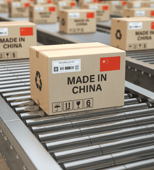 Paquetes en una fábrica de China